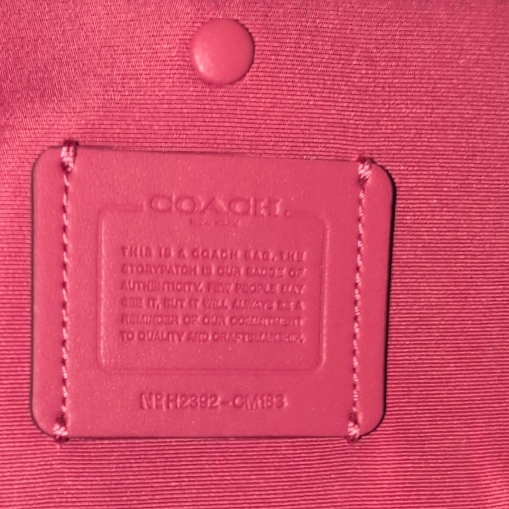 Coach Signature Mini Tote With Rouge Leather Trim And Logo CM183 - Picture 2 of 15